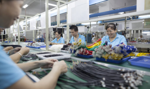 Trabalhadores de indústria da China