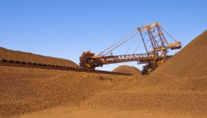 Minério de ferro sendo extraído