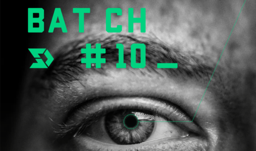 Foto de olho com os escritos Batch#10, programa de aceleração de startups