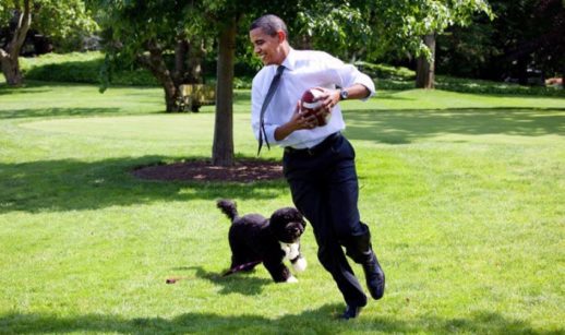 Obama crinca com seu cachorro