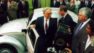 Ex-presidente Itamar Franco no relançamento do Volkswagen Fusca