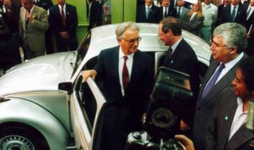 Ex-presidente Itamar Franco no relançamento do Volkswagen Fusca