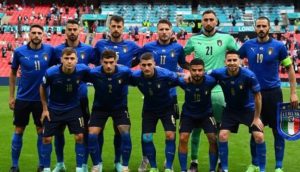 Seleção italiana de futebol posada em para jogo da Eurocopa - Uefa Euro 2020
