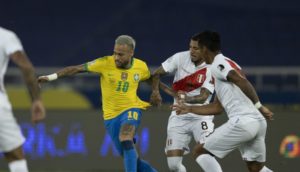 Neymar, atacante do Brasil, em partida contra o Peru pela Copa América