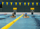 Gabriel Cristiano e Douglas Matera durante treino de natação, no ToBio Aquatic Center, em Hamamatsu, Japão, onde ocorrerá os Jogos Paralímpicos de Tóquio