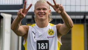 Erling Haaland, atacante do Borussia Dortmund, que joga a Bundesliga