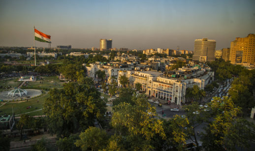 Imagem aérea de cidade na Índia