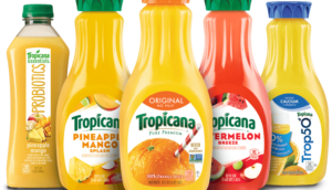 Garrafas do suco Tropicana, que foi vendido pela PepsiCo