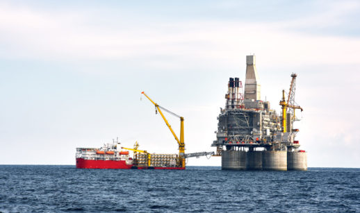 Estração de gás plataforma marinha