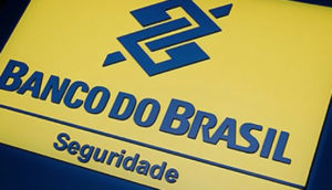 Close de logo do Banco do Brasil com o dizer Seguridade, em baixo, alusivo a BB Seguridade