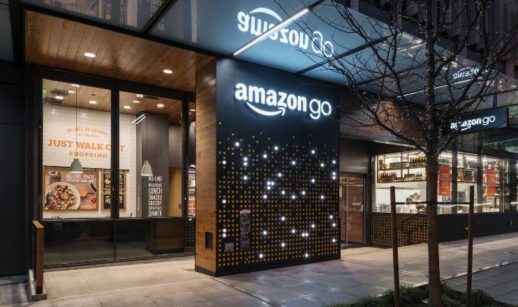 Fachada de loja da Amazon Go, nos Estados Unidos