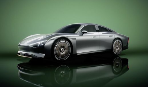 Mercedes-Benz Vision EQXX, carro elétrico, cinza, de lado