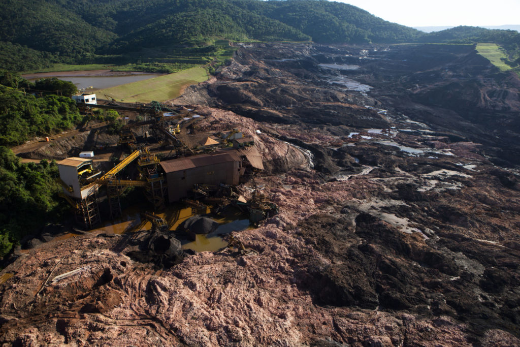 Imagem do pós rompimento da barragem em Brumadinho/MG
