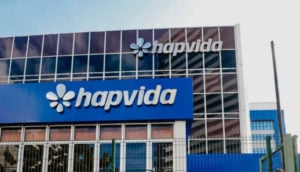 Fachada de prédio do Hapvida, cuja ação teve desvalorização de quase 50% em 2022