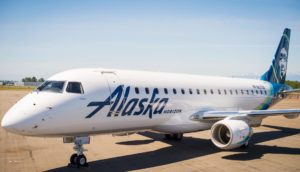 Avião da Alaska Air Group, empresa que encomendou jatos da Embraer