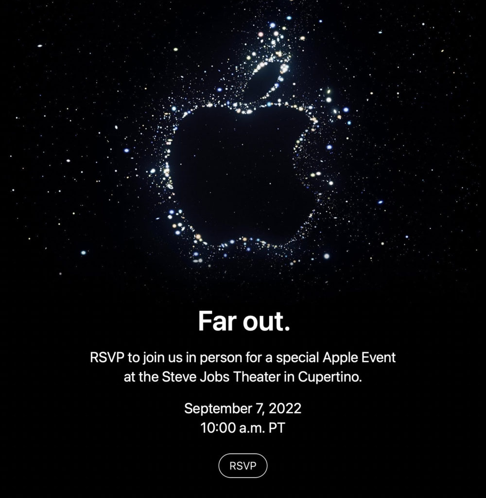 Convite oficial da Apple para o lançamento do novo iPhone 14 | Foto: Apple